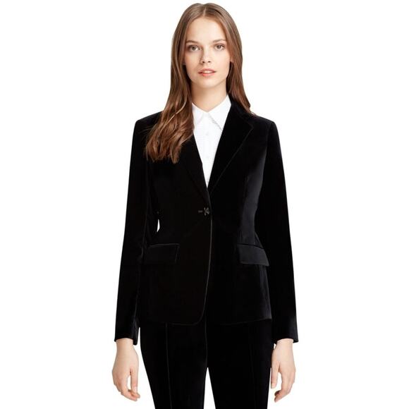 Brooks Brothers Milano Fit Velvet Blazer Black Size 8 NWT - Picture 1 of 7